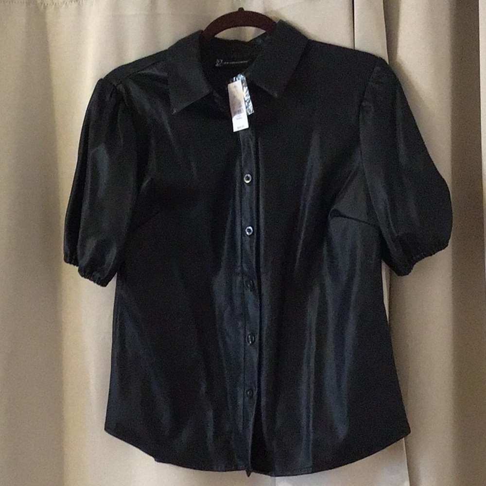 New York & Company pleather blouse